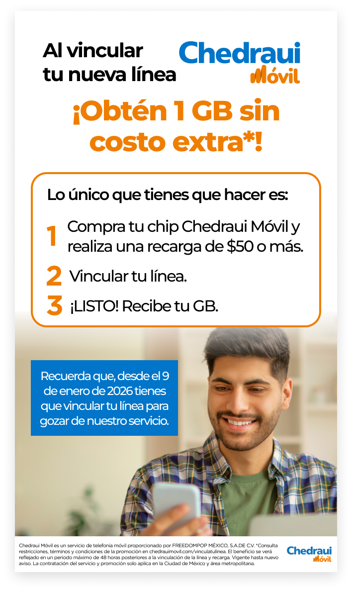 1 GB - Al vincular tu nueva línea obtén 1 GB sin costo extra
